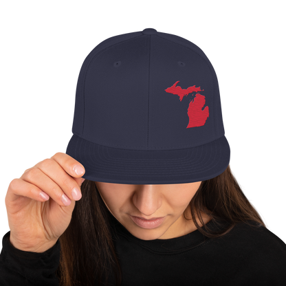 Michigan Vintage Snapback | Lighthouse Red Outline