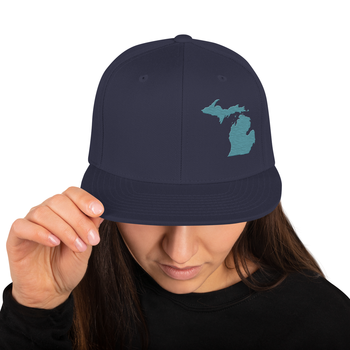 Michigan Vintage Snapback | Huron Blue Outline