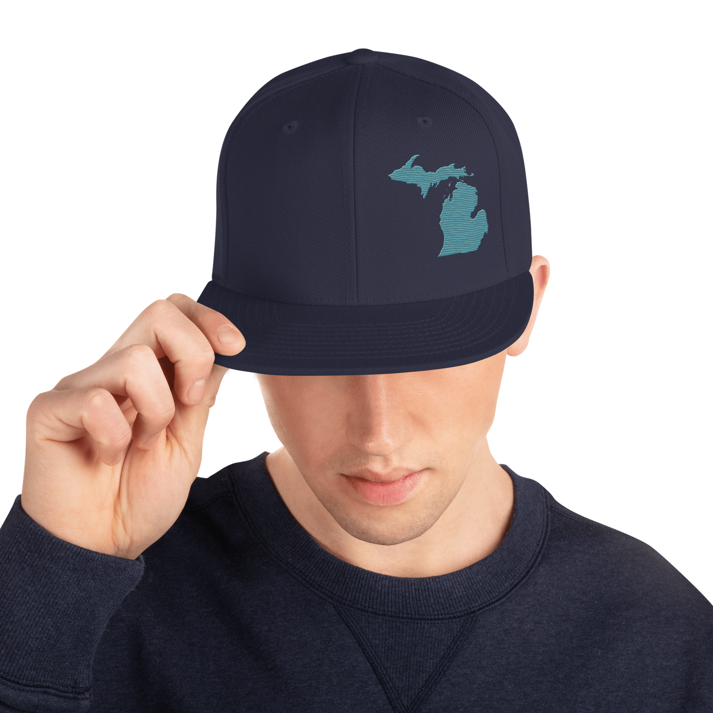 Michigan Vintage Snapback | Huron Blue Outline