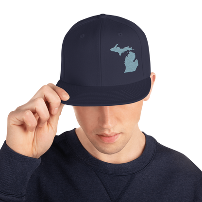 Michigan Vintage Snapback | Opal Blue Outline