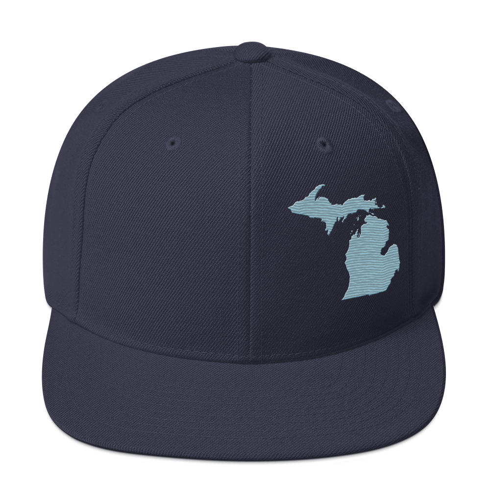 Michigan Vintage Snapback | Opal Blue Outline