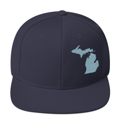 Michigan Vintage Snapback | Opal Blue Outline