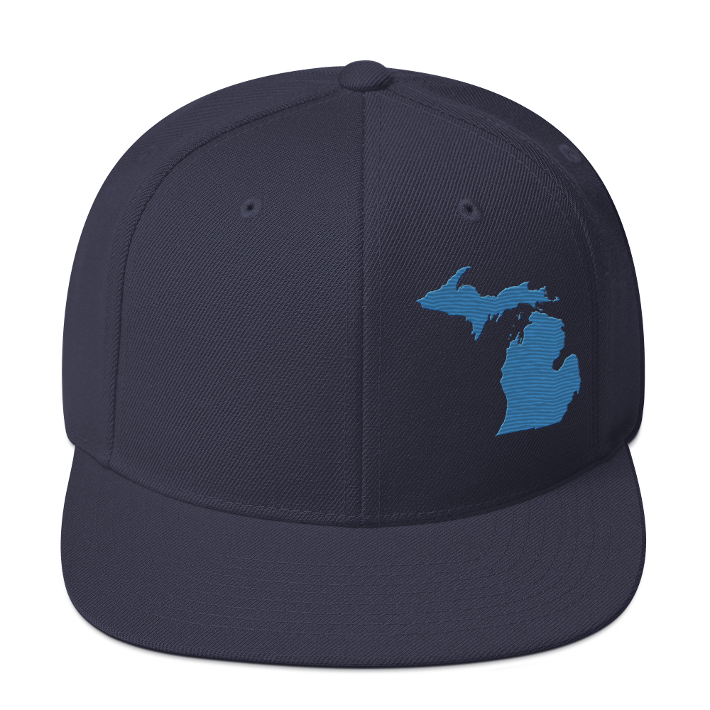 Michigan Vintage Snapback | Superior Blue Outline