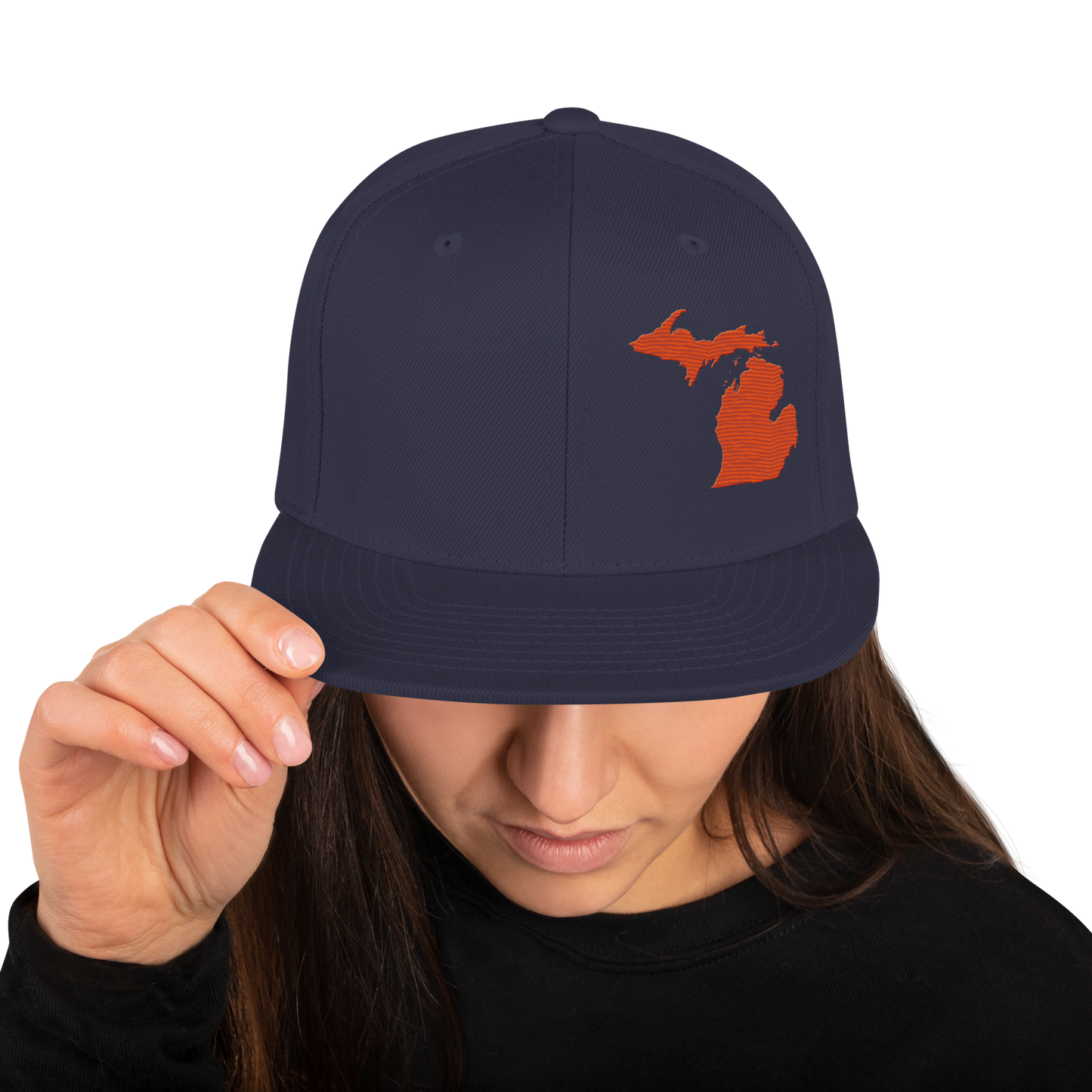 Michigan Vintage Snapback | Maple Leaf Orange Outline