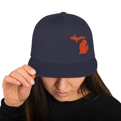 Michigan Vintage Snapback | Maple Leaf Orange Outline