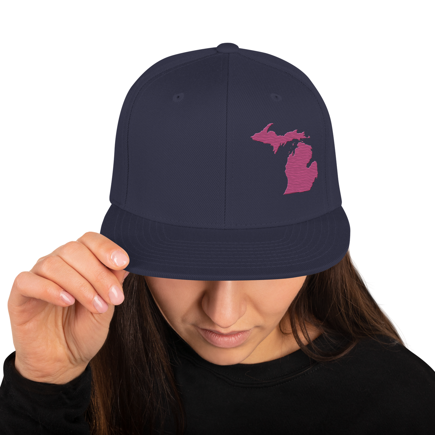 Michigan Vintage Snapback | Apple Blossom Pink Outline