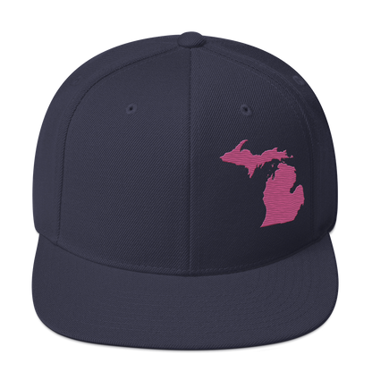 Michigan Vintage Snapback | Apple Blossom Pink Outline