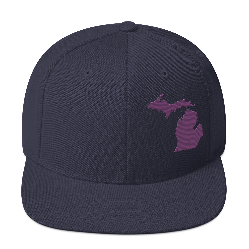 Michigan Vintage Snapback | Plum Outline