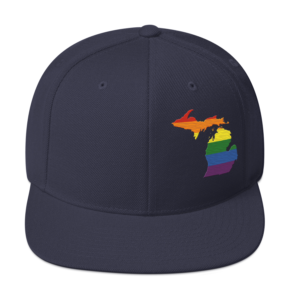 Michigan Vintage Snapback | Rainbow Pride Outline