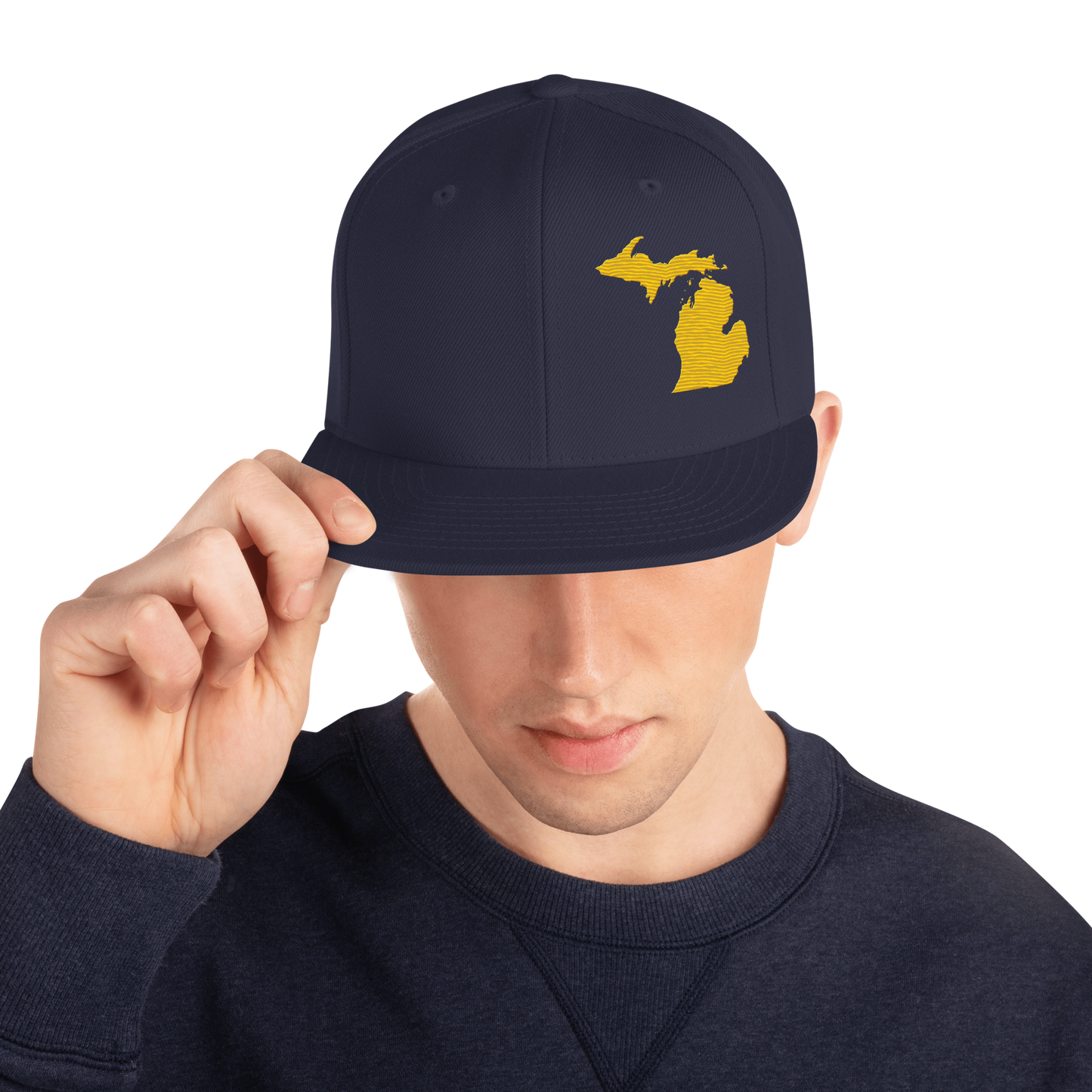 Michigan Vintage Snapback | Maize Outline