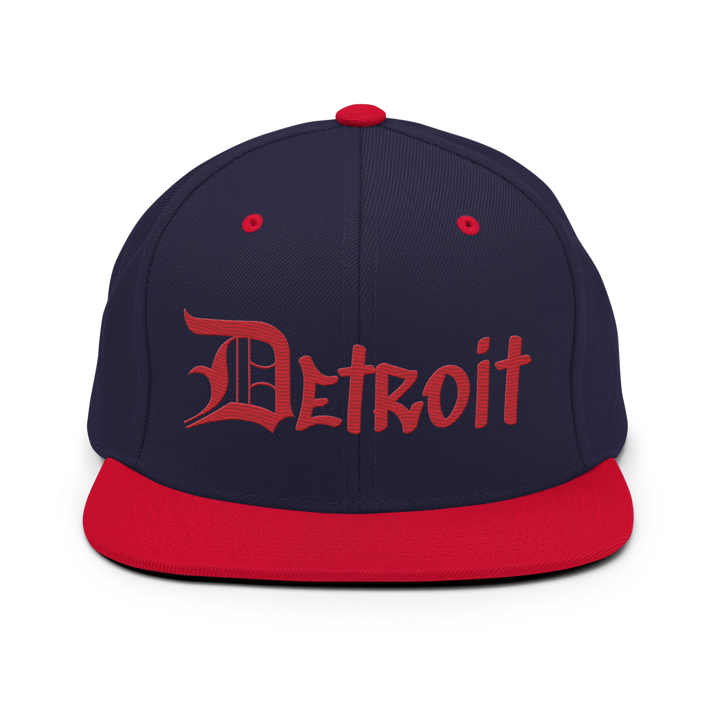 'Detroit' Vintage Snapback (OED Tag Font) | Red