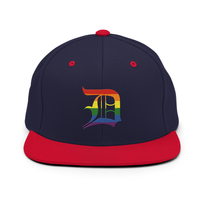 Detroit 'Old English D' Vintage Snapback (Rainbow Pride Edition)