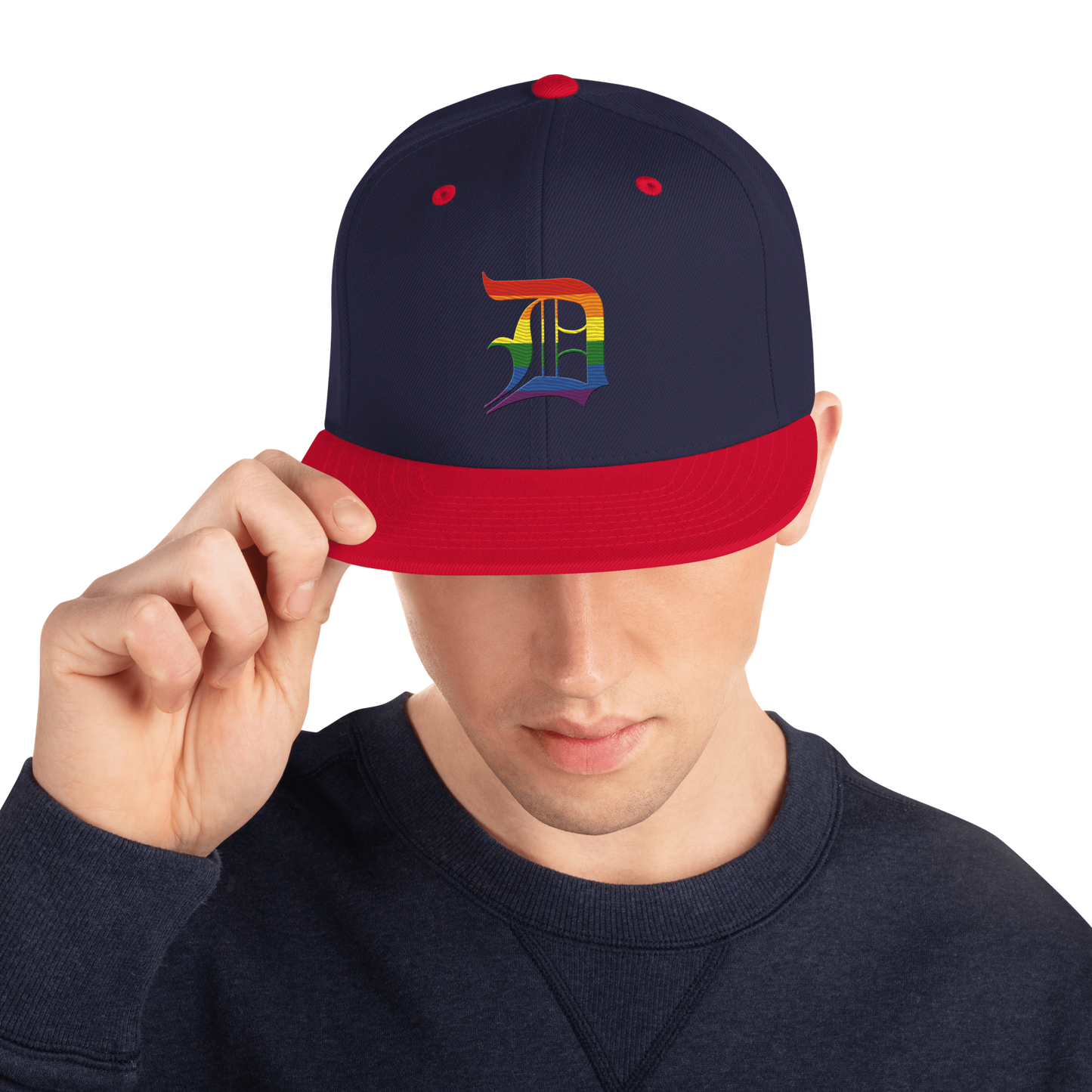 Detroit 'Old English D' Vintage Snapback (Rainbow Pride Edition)