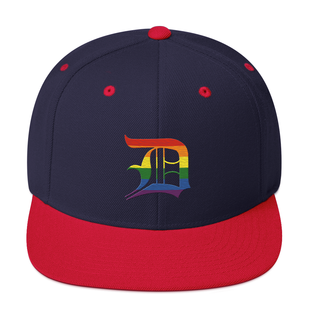 Detroit 'Old English D' Vintage Snapback (Rainbow Pride Edition)