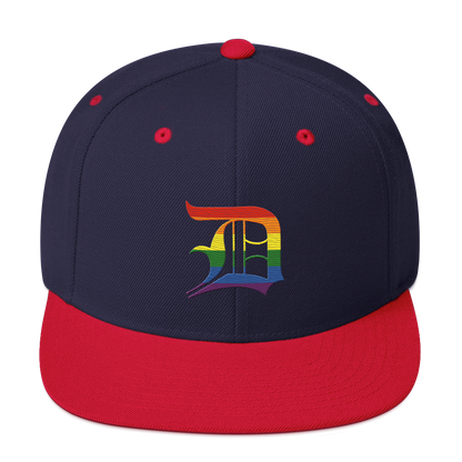 Detroit 'Old English D' Vintage Snapback (Rainbow Pride Edition)