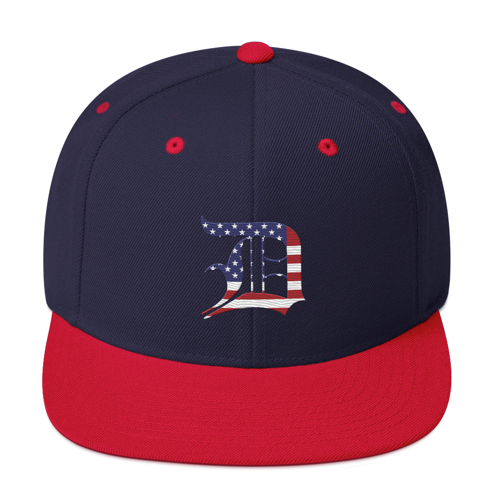 Detroit 'Old English D' Vintage Snapback (Patriot Edition)