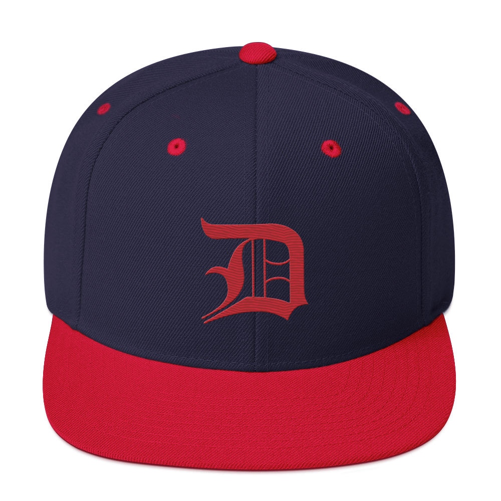 Detroit 'Old English D' Vintage Snapback | Red