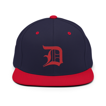 Detroit 'Old English D' Vintage Snapback | Red