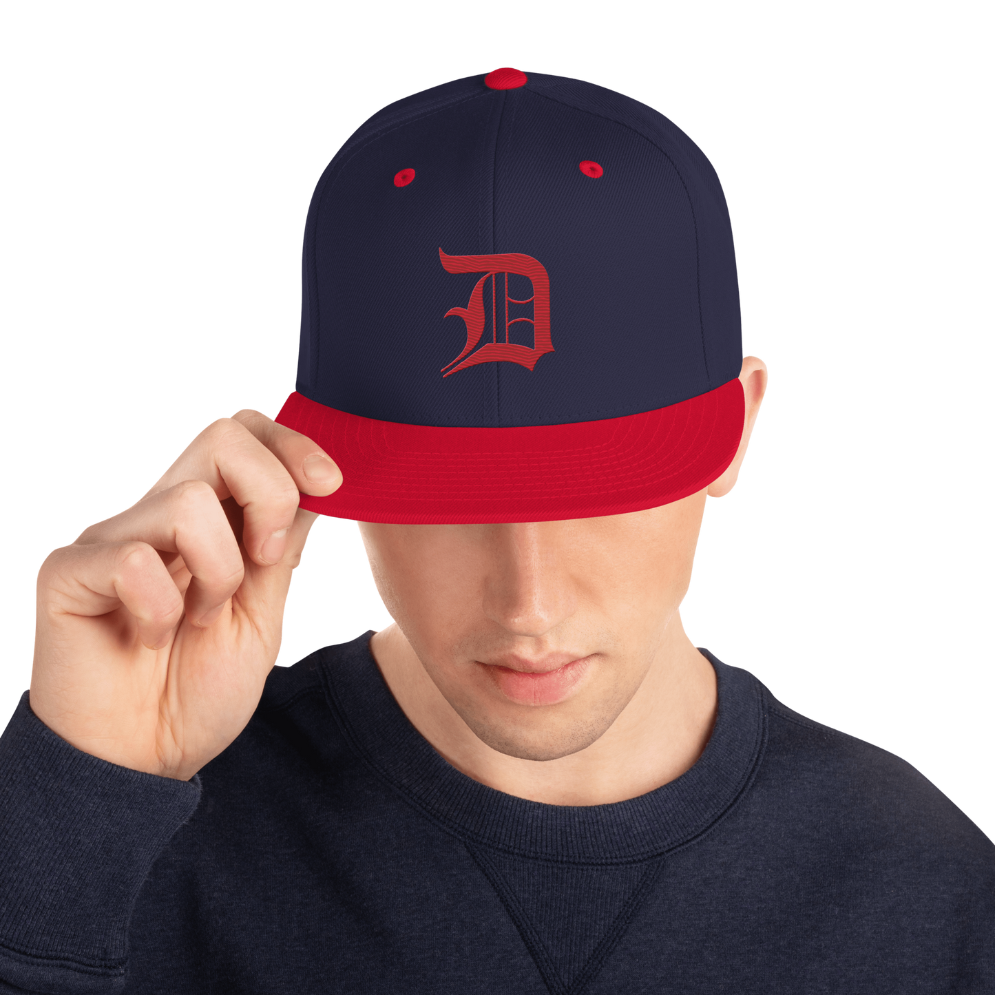 Detroit 'Old English D' Vintage Snapback | Red