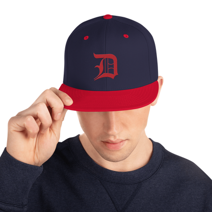 Detroit 'Old English D' Vintage Snapback | Red