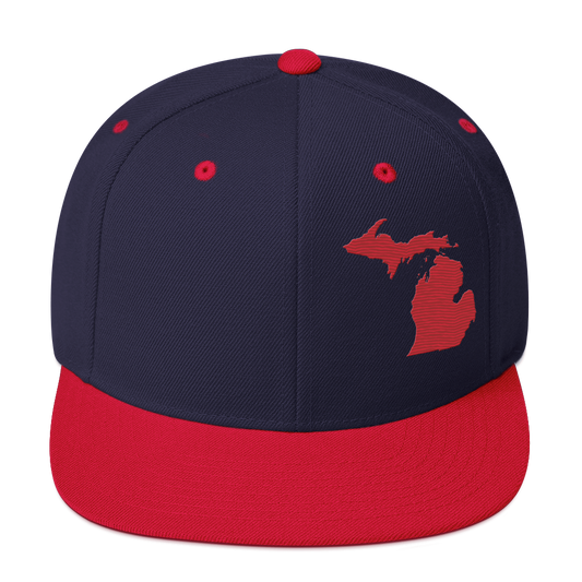 Michigan Vintage Snapback | Red Outline