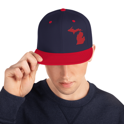 Michigan Vintage Snapback | Red Outline