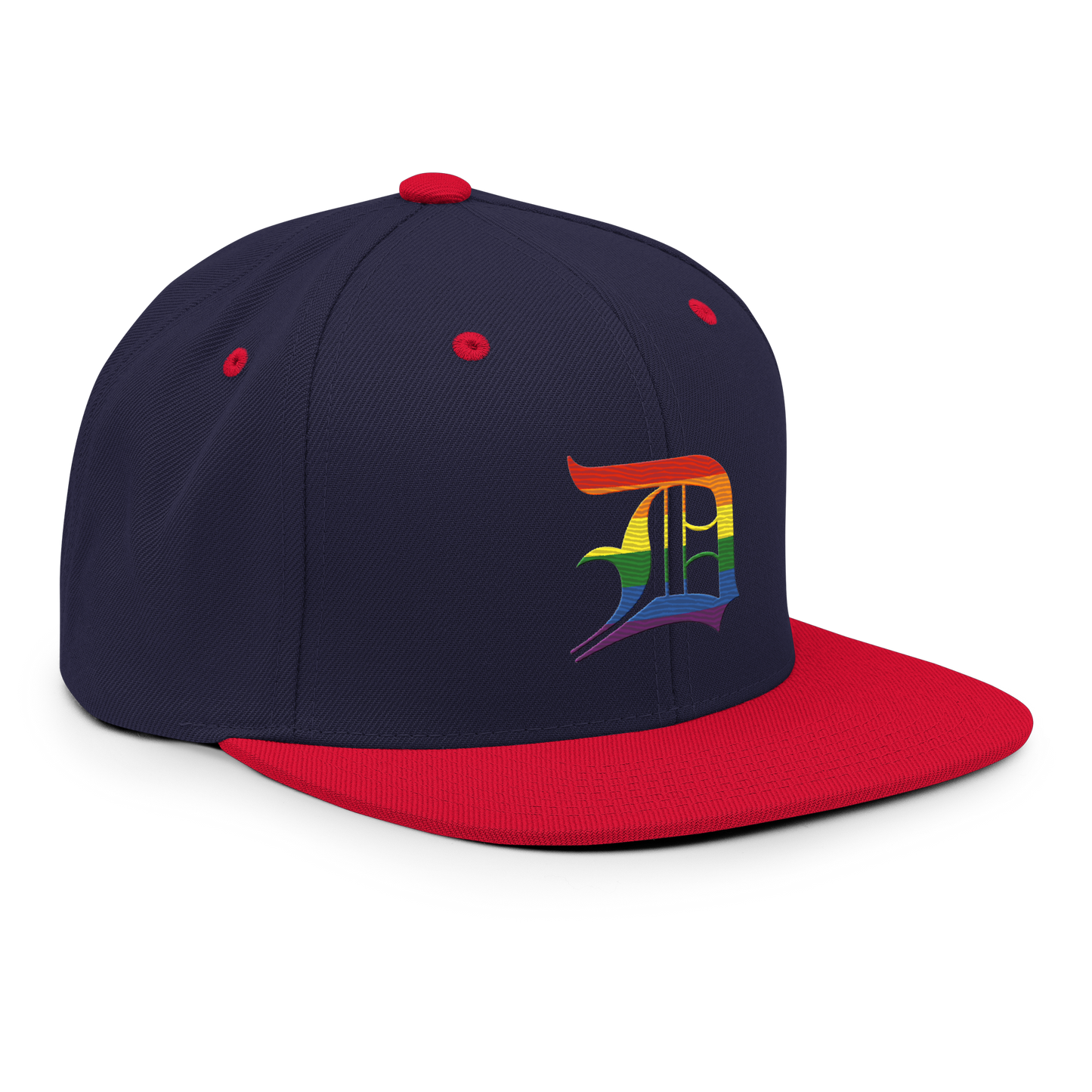 Detroit 'Old English D' Vintage Snapback (Rainbow Pride Edition)