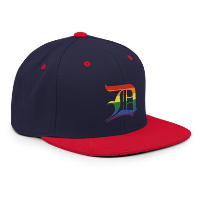 Detroit 'Old English D' Vintage Snapback (Rainbow Pride Edition)