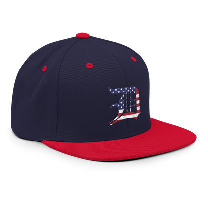 Detroit 'Old English D' Vintage Snapback (Patriot Edition)