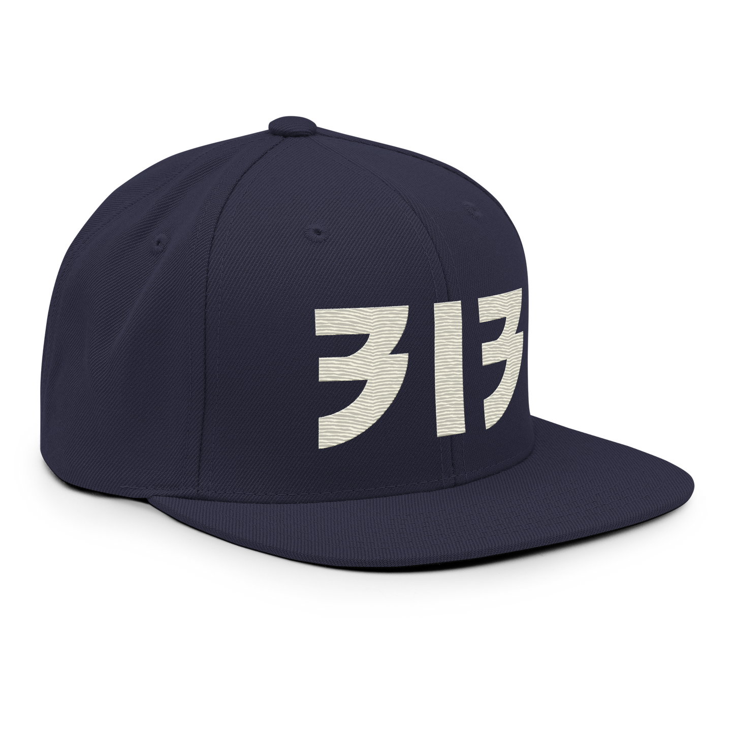 Detroit '313' Vintage Snapback (Glam Rock Font) | Ivory White