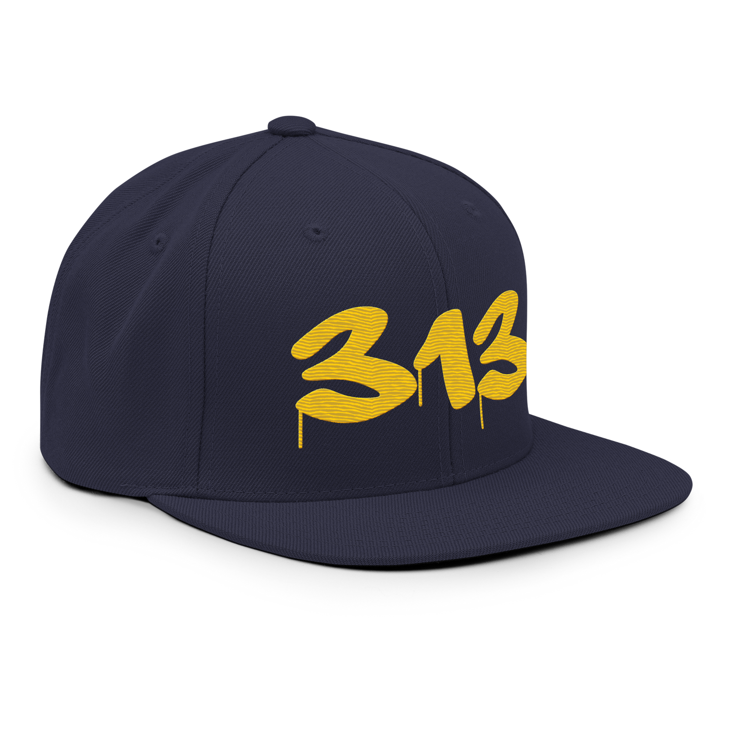 Detroit '313' Vintage Snapback (Tag Font) | Maize