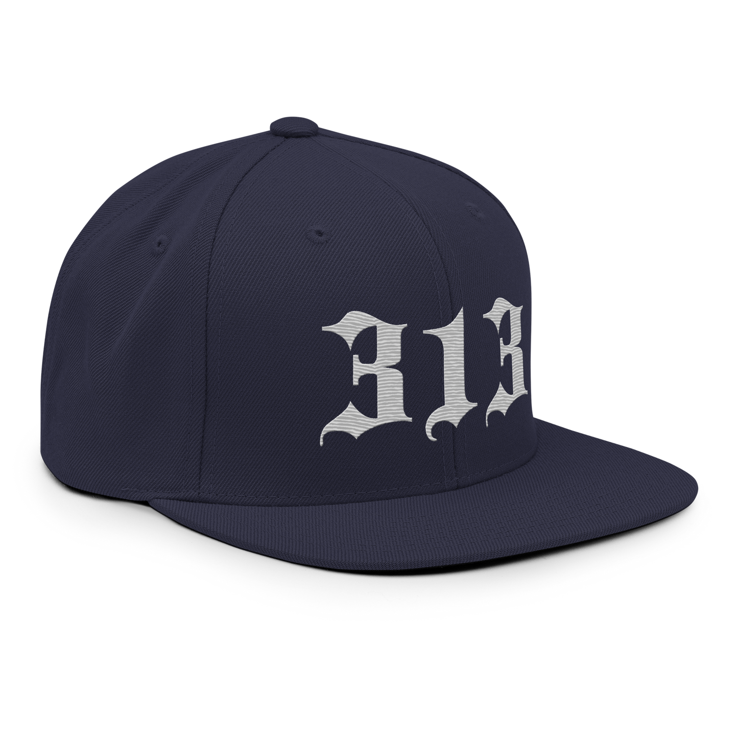 Detroit '313' Vintage Snapback (Old English Font) | Platinum