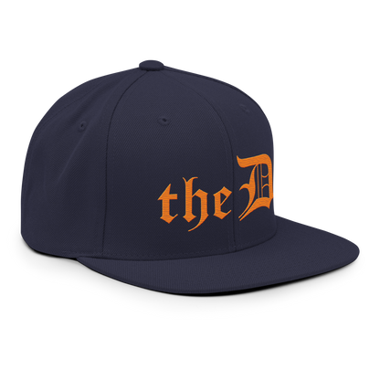 Detroit 'The D' Vintage Snapback | Orange