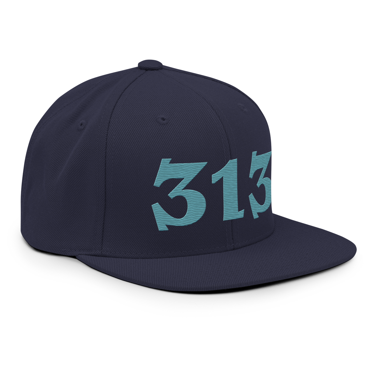 Detroit '313' Vintage Snapback (Angry Font) | Huron Blue