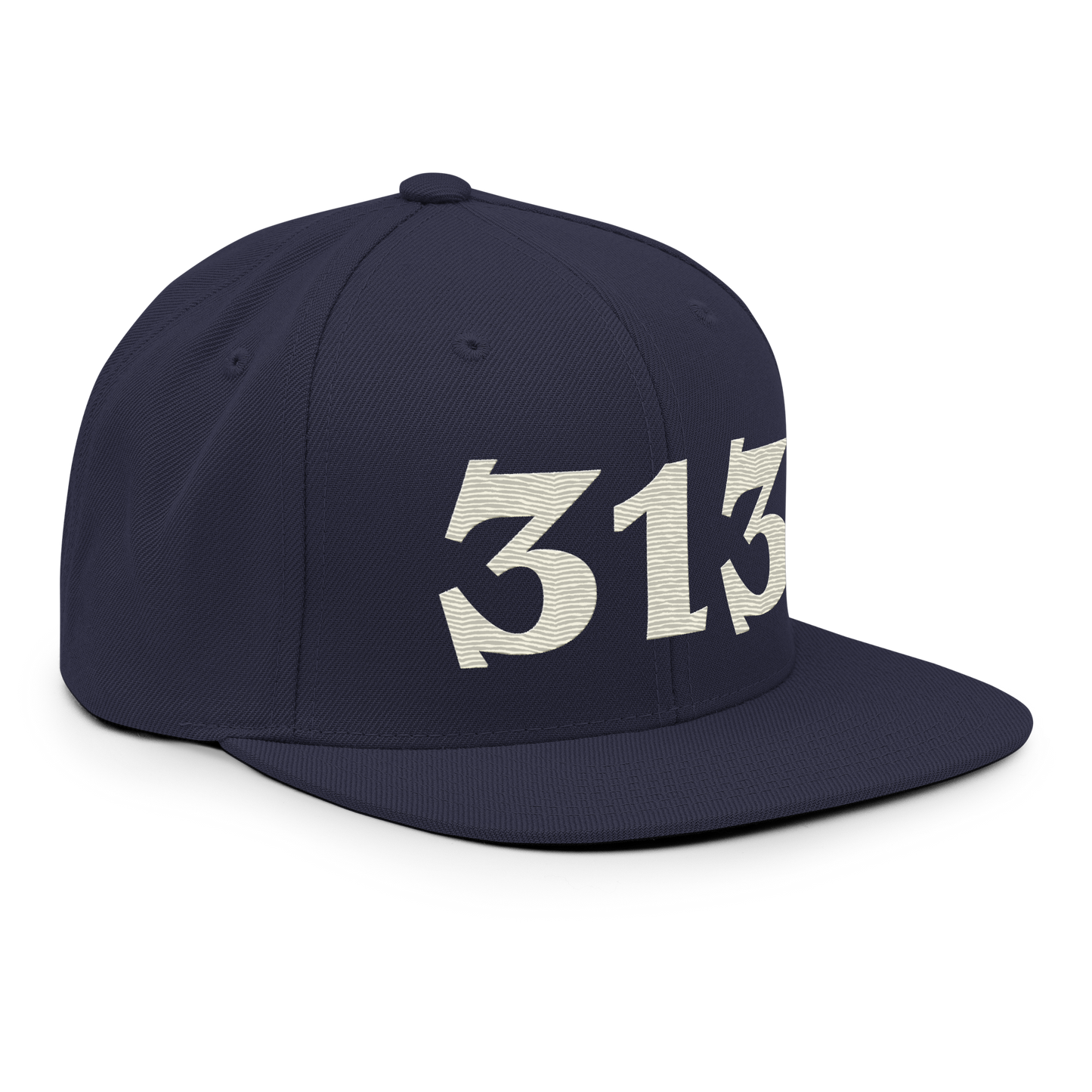 Detroit '313' Vintage Snapback (Angry Font) | Ivory White