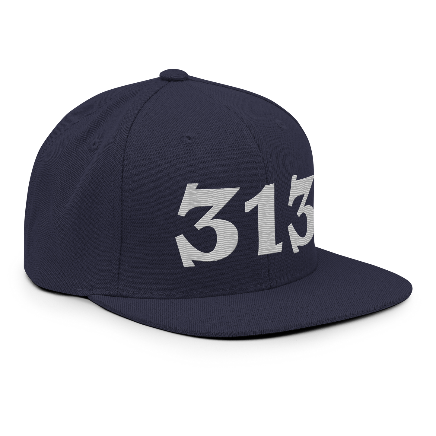 Detroit '313' Vintage Snapback (Angry Font) | Platinum