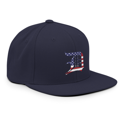 Detroit 'Old English D' Vintage Snapback (Patriot Edition)