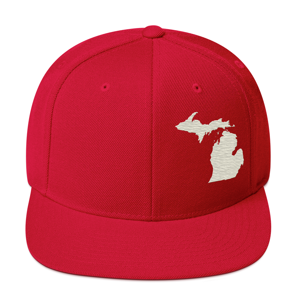 Michigan Vintage Snapback | Ivory White Outline