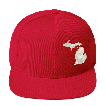 Michigan Vintage Snapback | Ivory White Outline