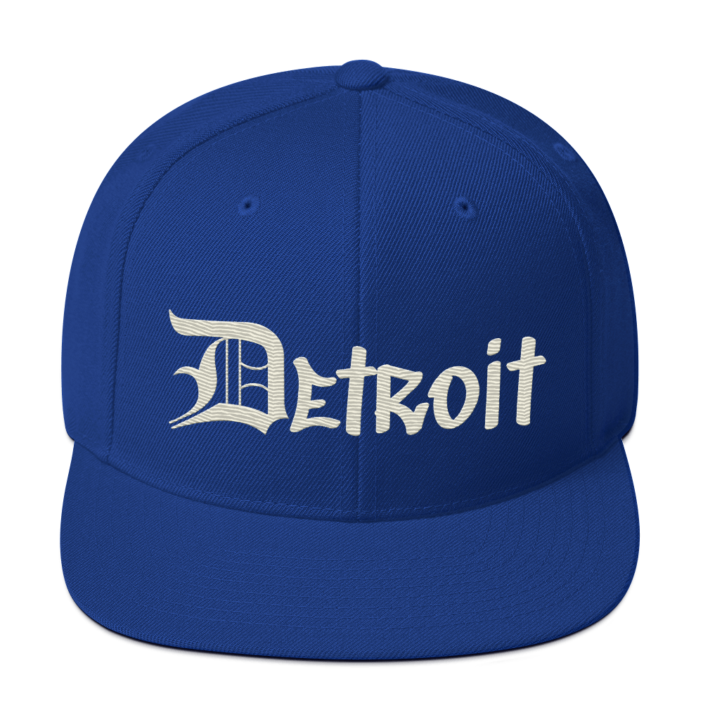 'Detroit' Vintage Snapback (OED Tag Font) | Ivory White