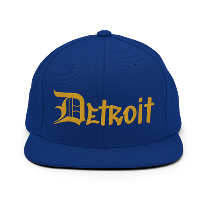 'Detroit' Vintage Snapback (OED Tag Font) | Gold