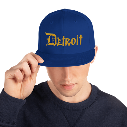 'Detroit' Vintage Snapback (OED Tag Font) | Gold