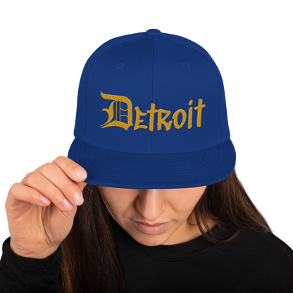 'Detroit' Vintage Snapback (OED Tag Font) | Gold