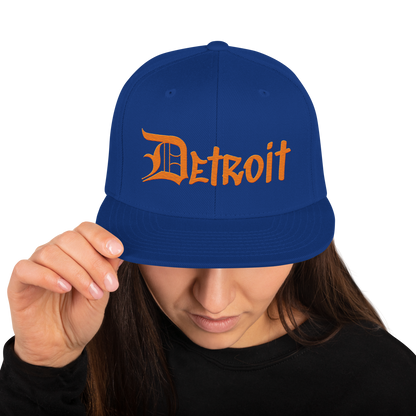 'Detroit' Vintage Snapback (OED Tag Font) | Orange