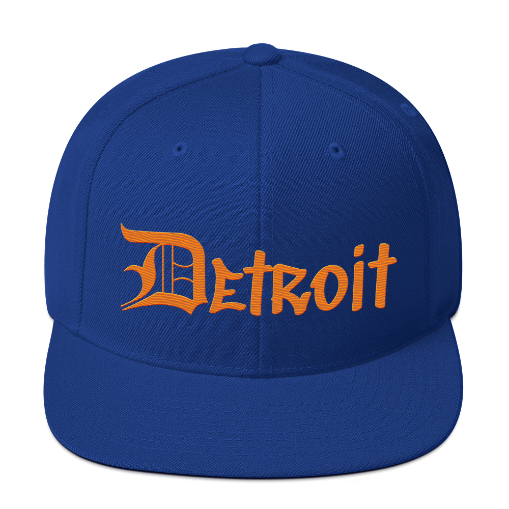 'Detroit' Vintage Snapback (OED Tag Font) | Orange