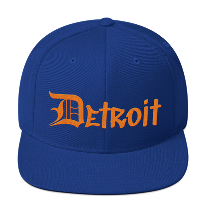 'Detroit' Vintage Snapback (OED Tag Font) | Orange