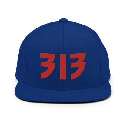 Detroit '313' Vintage Snapback (Glam Rock Font) | Aliform Red