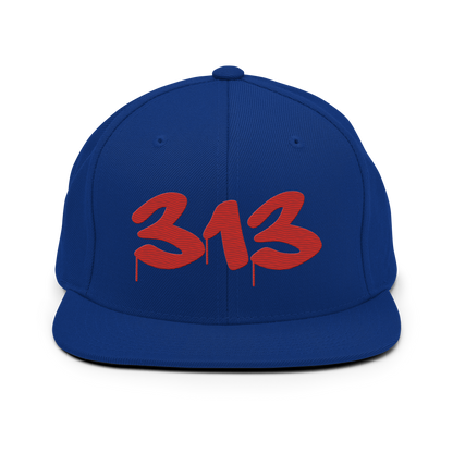 Detroit '313' Vintage Snapback (Tag Font) | Aliform Red