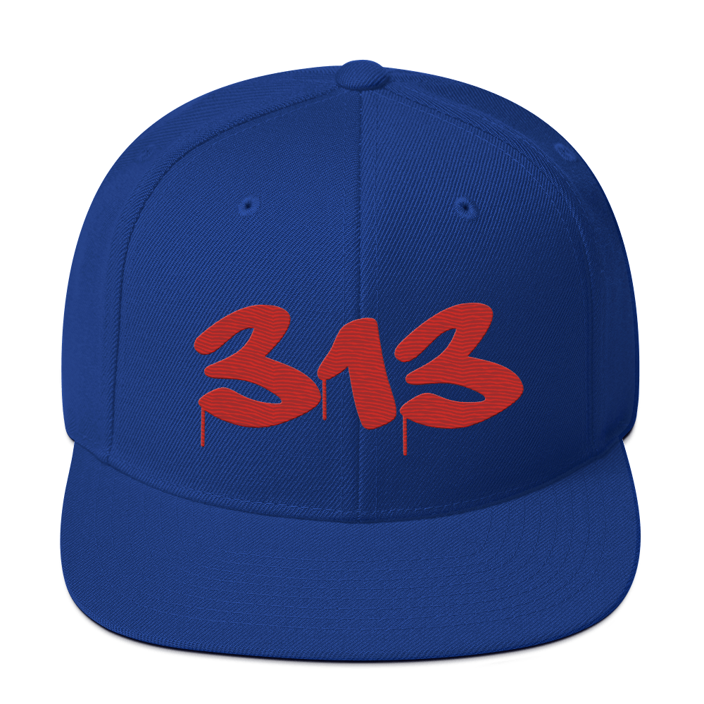 Detroit '313' Vintage Snapback (Tag Font) | Aliform Red