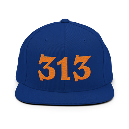 Detroit '313' Vintage Snapback (Angry Font) | Orange